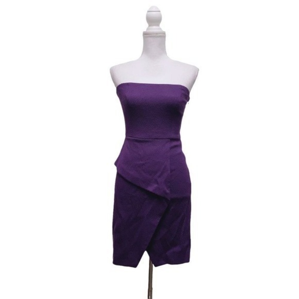 Trina Turk Purple Plum Strapless Mini Casual Evening Party Sexy Dress